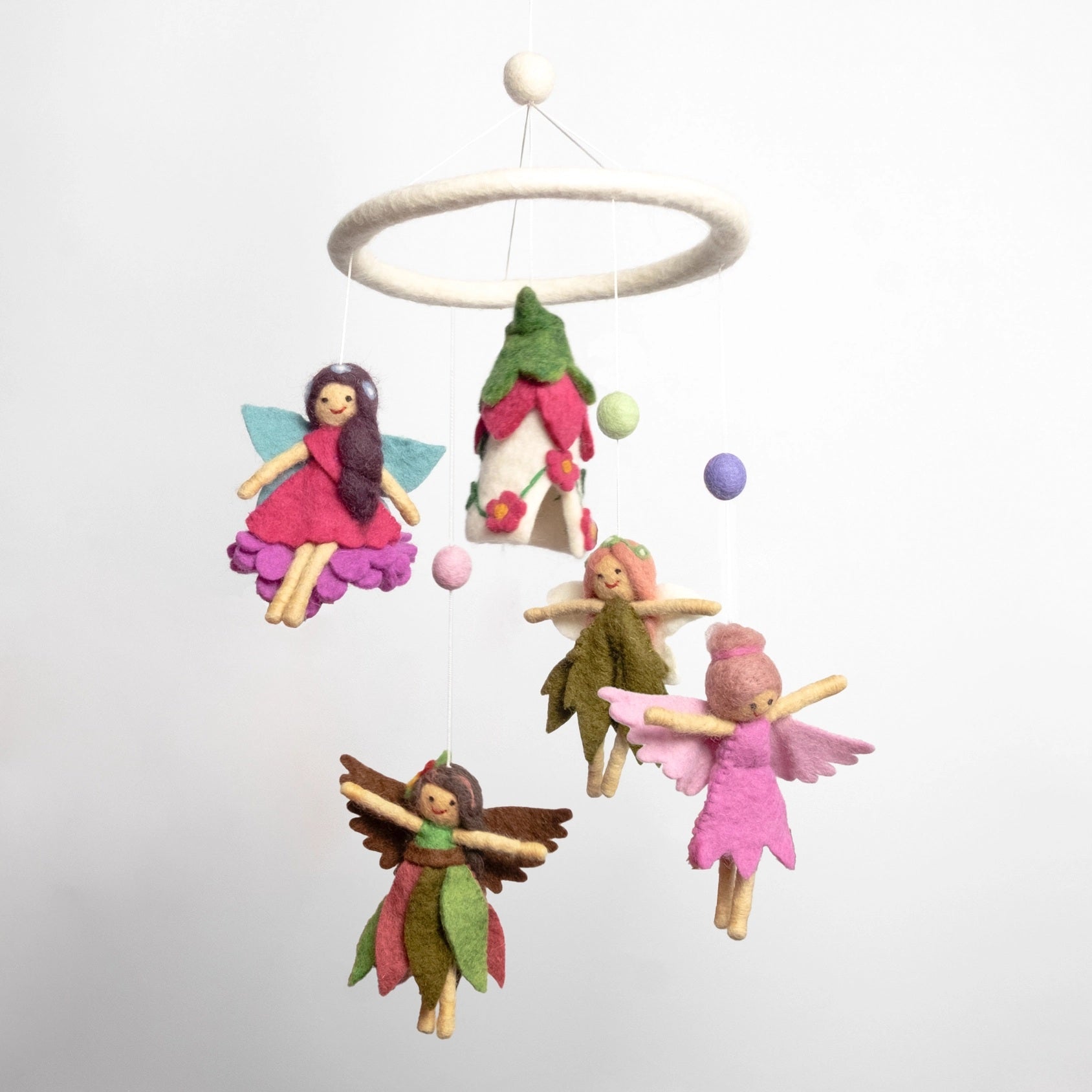 Felted Wool Mobiles from The Winding Road - Fairies